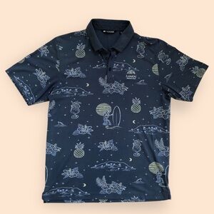 Travis Mathew Hawaiian Tropical Surfer Golf Polo Shirt Princeville Makai MENS L
